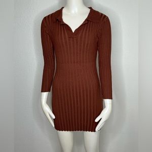 Ribbed brown cider medium Cider dress